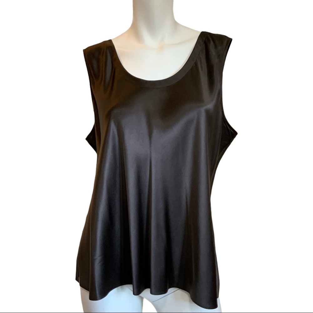 Eileen Fisher Chocolate Brown Silk Tank XL